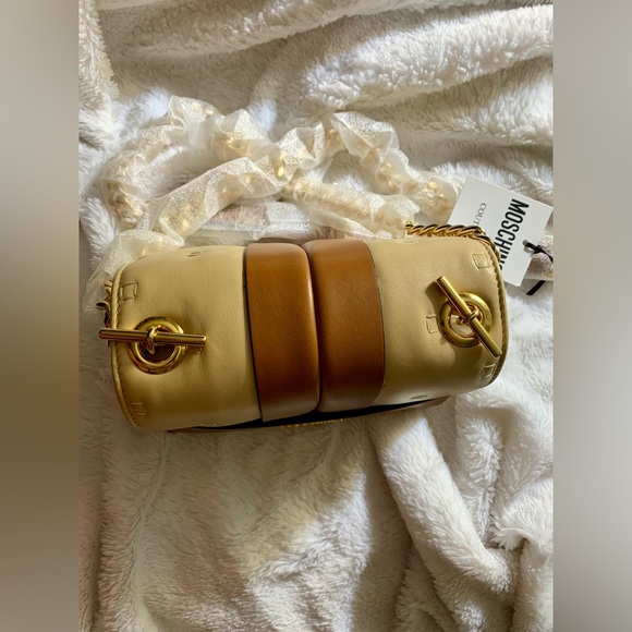 Moschino Tri-Tone Leather Crossbody (Beige) - Picture 7 of 8